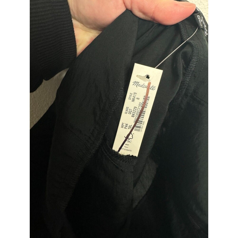 Madewell Size 8 Layton Midi Slip Dress Black Cami Strappy Criss Cross Back NWT - Picture 15 of 16